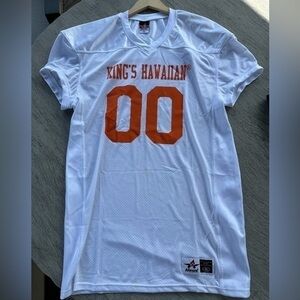 NWOT - Football Jersey White and Orange Kings Hawaiian 00 Jersey Size XL